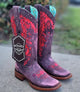 Botas de Cuero Lijado para Mujer en Horma Rodeo Color Cherry