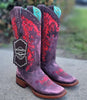 Botas de Cuero Lijado para Mujer en Horma Rodeo Color Cherry 2   - from alligatorwarehouse.com