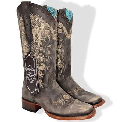 Botas de Cuero Lijado para Mujer en Horma Rodeo Color Choco 1   - from alligatorwarehouse.com