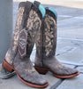 Botas de Cuero Lijado para Mujer en Horma Rodeo Color Choco 4   - from alligatorwarehouse.com
