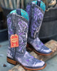 Botas de Cuero Lijado para Mujer en Horma Rodeo Color Morado 2   - from alligatorwarehouse.com