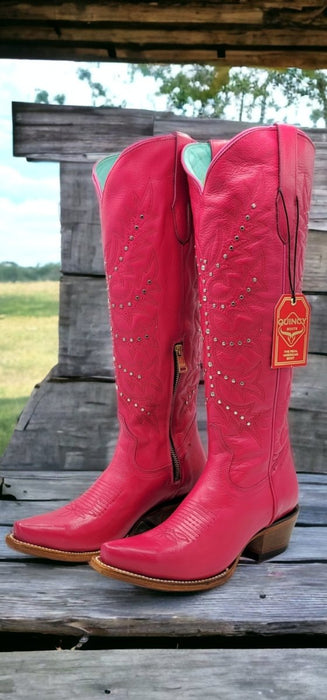 Botas Altas de Cuero Original para Mujer Color Rojo 2   - from alligatorwarehouse.com