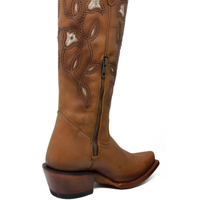 Botas Altas de Cuero Original para Mujer Color Tan 5   - from alligatorwarehouse.com