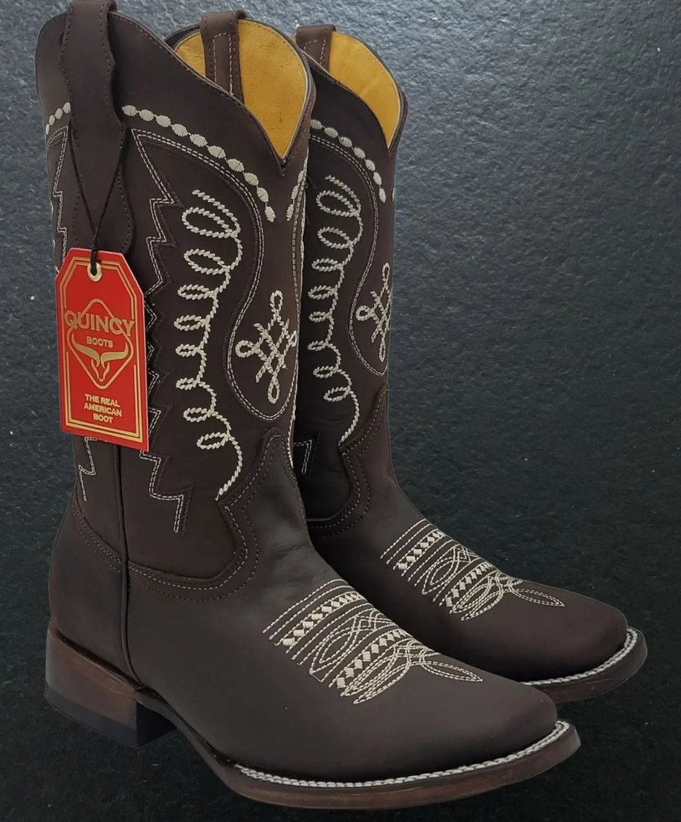 Botas Altas de Cuero Original para Mujer en Horma Rodeo Chocolate Q322N6294