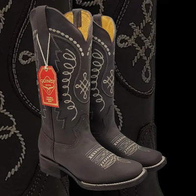 Botas Altas de Cuero Original para Mujer en Horma Rodeo Chocolate Q322N6294 3   - from alligatorwarehouse.com