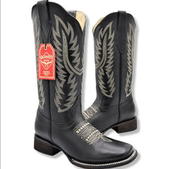 Botas Altas de Cuero Original para Mujer en Horma Rodeo Color Negro