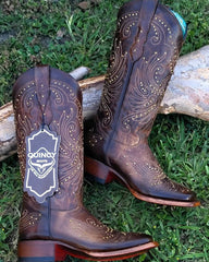 Botas de Cuero Volcano para Mujer en Horma Rodeo Chocolate