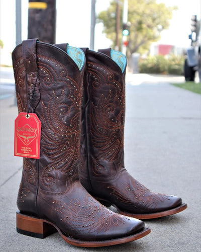 Botas de Cuero Volcano para Mujer en Horma Rodeo Chocolate 4   - from alligatorwarehouse.com