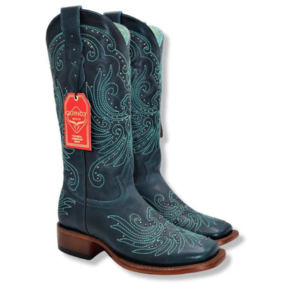 Botas de Cuero Volcano para Mujer en Horma Rodeo Color Turquesa 1   - from alligatorwarehouse.com