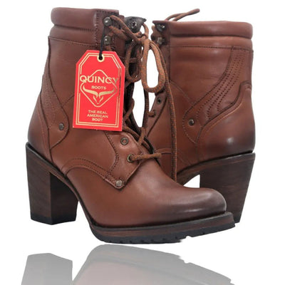 Botas Cortas de Cuero Belmont para Mujer en Horma Oval 2   - from alligatorwarehouse.com