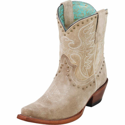 Botas Cortas de Cuero Nobuck para Mujer en Horma Punta Recortada 1   - from alligatorwarehouse.com