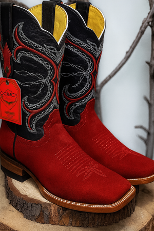 Botas de Cuero Gamuza Horma Rodeo Cuadrada