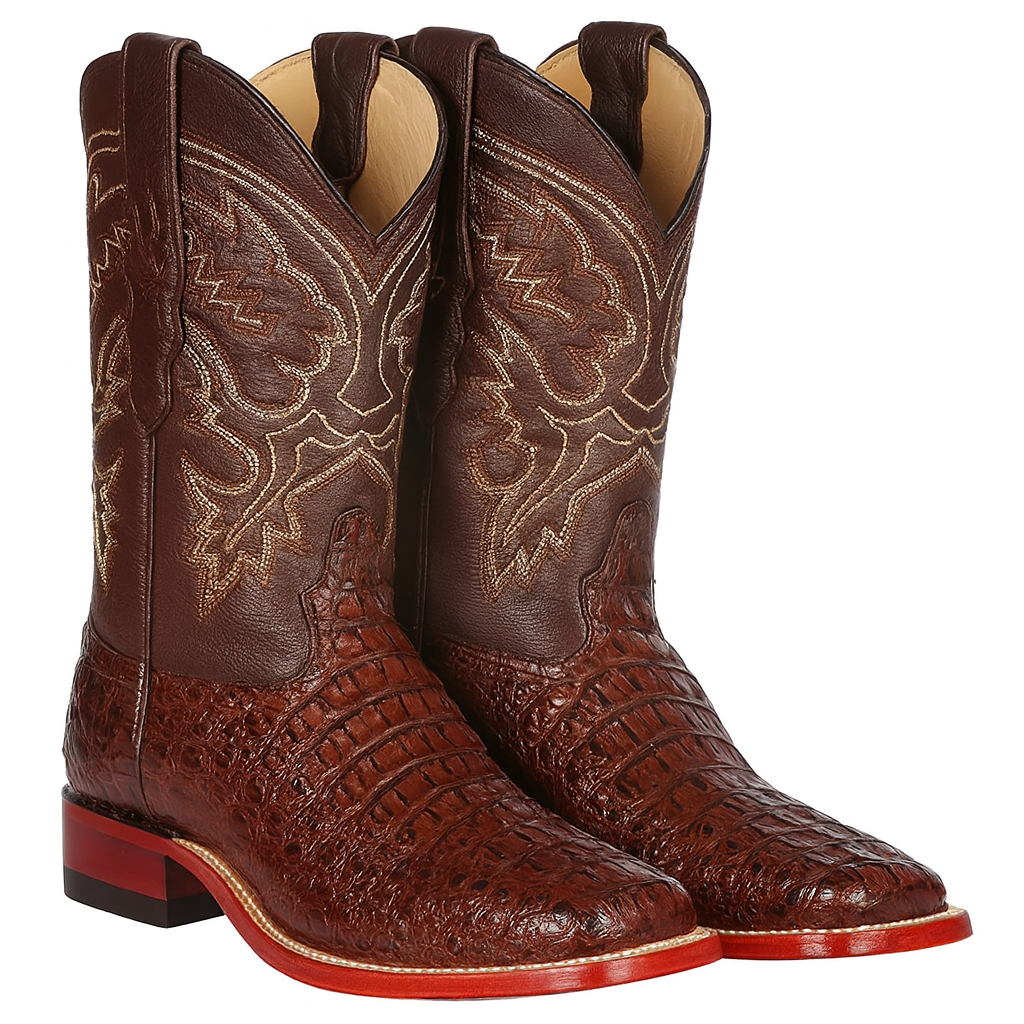 Botas Cuadrada de Cocodrilo Caiman Lomo