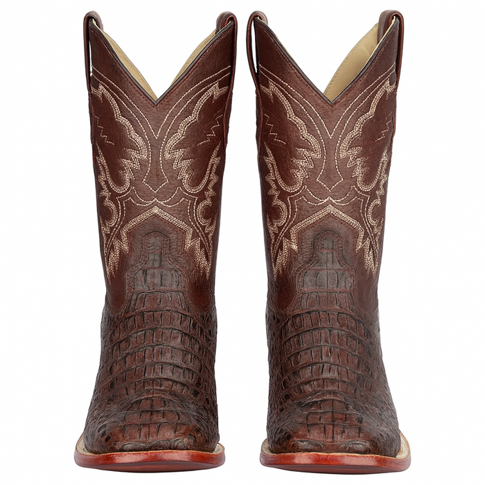 Botas Cuadrada de Cocodrilo Caiman Lomo Gasso