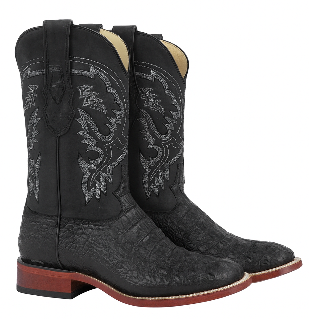 Botas Cuadrada de Cocodrilo Caiman Lomo Gasso