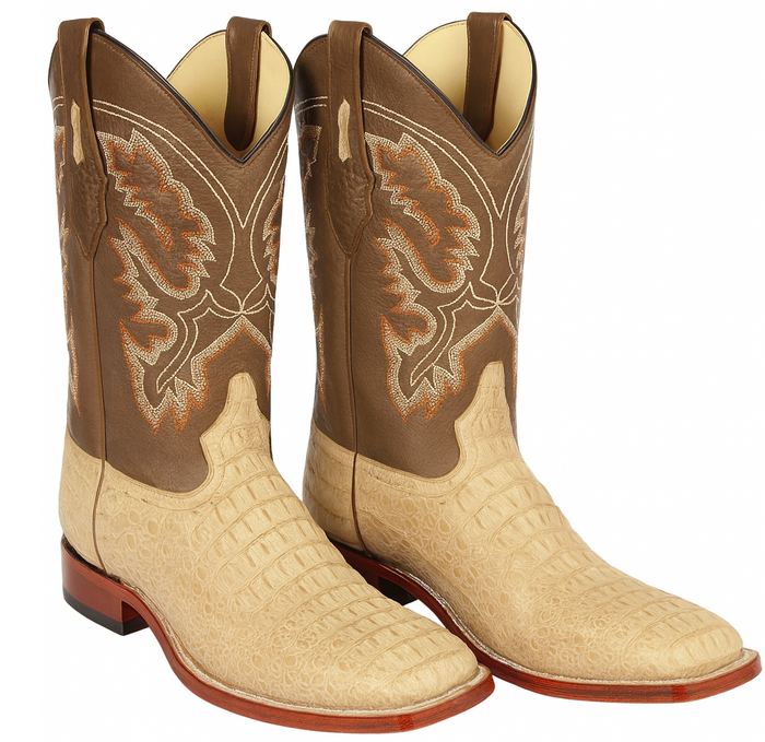 Botas Cuadrada de Cocodrilo Caiman Lomo Gasso
