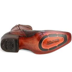 Botines de Armadillo Lizard Original Horma Europea Cuadrada Cafe 76B0716