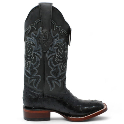 Botas de Avestruz Original en Punta Cuadrada para Dama LAB-3220305 2 LAB-3220305-050  - from alligatorwarehouse.com