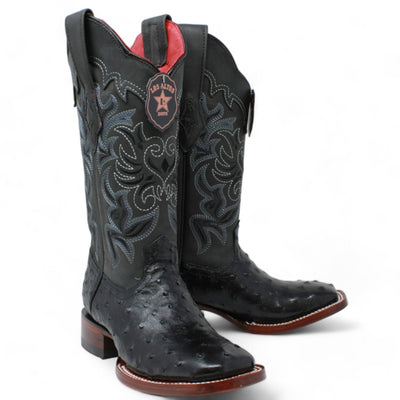 Botas de Avestruz Original en Punta Cuadrada para Dama LAB-3220305 4 LAB-3220305-050  - from alligatorwarehouse.com