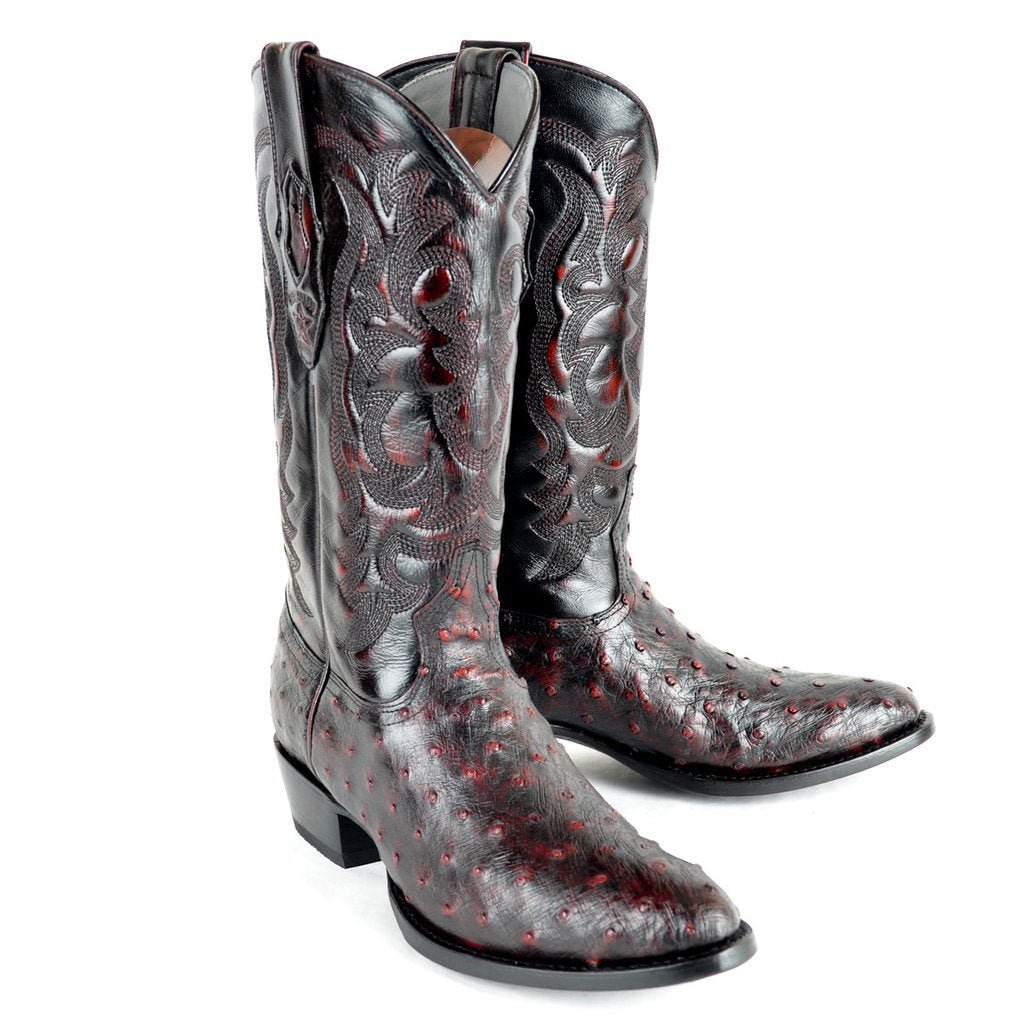 Botas de Avestruz Original Punta Redonda LAB-6503 - Los Altos Boots