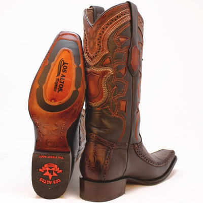 Botas de Pata de Avestruz Original con Venado Horma Europea LAB-76F0516 5 LAB-76F0516-060  - from alligatorwarehouse.com