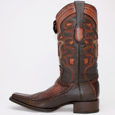 Botas de Pata de Avestruz Original con Venado Horma Europea LAB-76F0516 4 LAB-76F0516-060  - from alligatorwarehouse.com