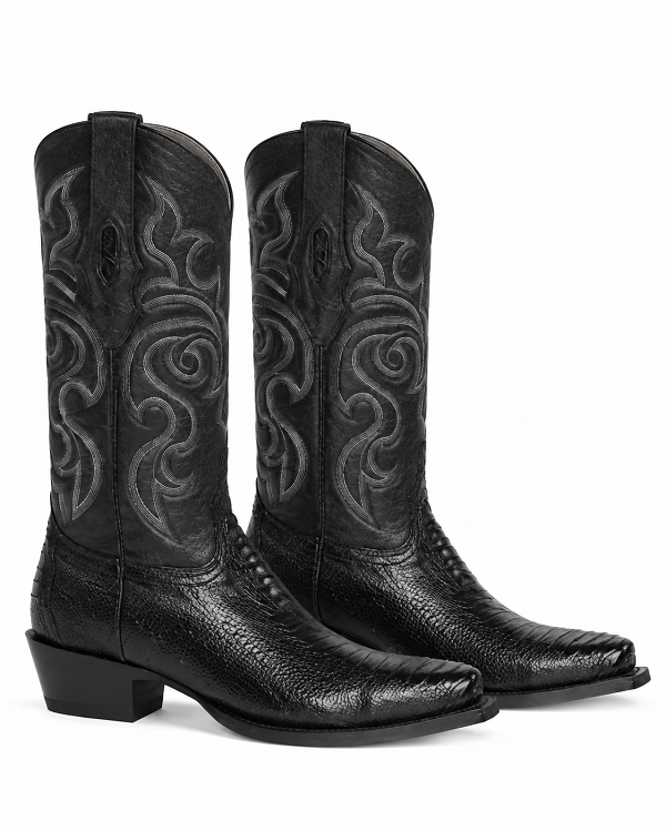 Botas de Avestruz Pata Horma Punta Recortada