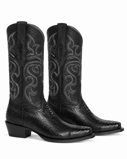 Botas de Avestruz Pata Horma Punta Recortada