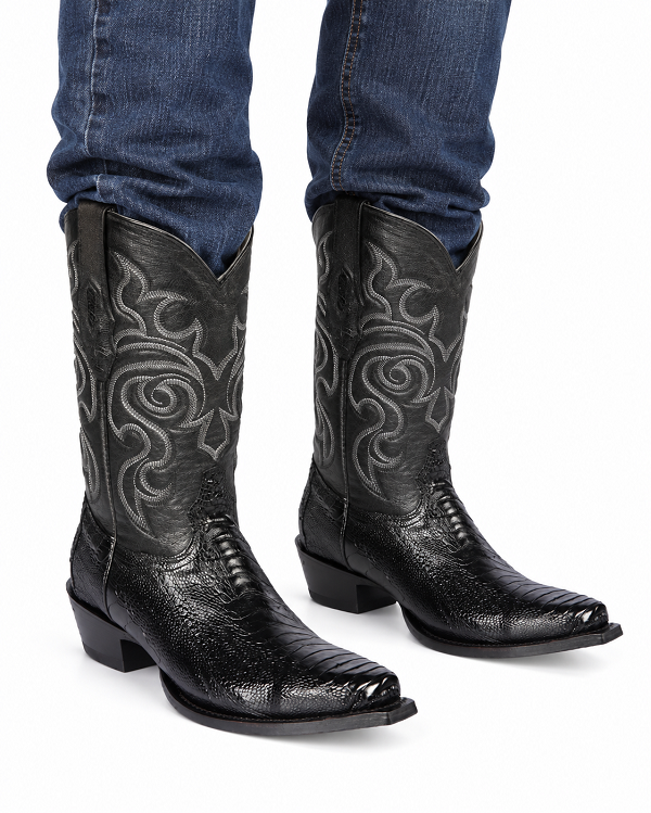 Botas de Avestruz Pata Horma Punta Recortada