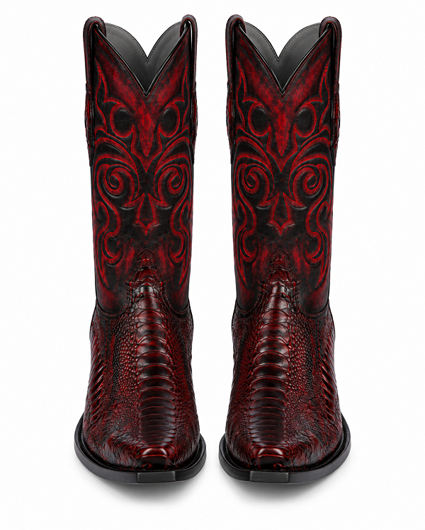 Botas de Avestruz Pata Horma Punta Recortada