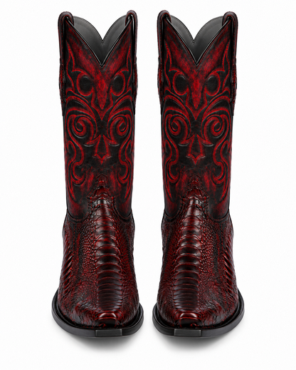 Botas de Avestruz Pata Horma Punta Recortada