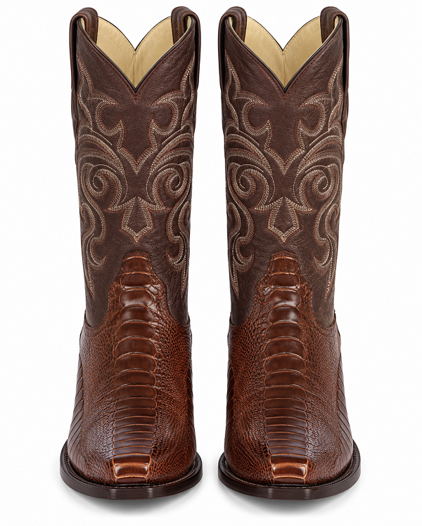 Botas de Avestruz Pata Horma Punta Recortada