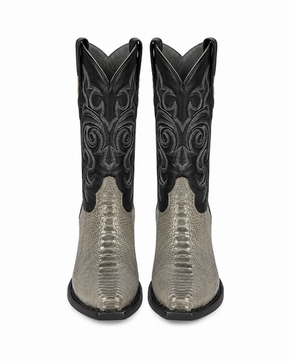 Botas de Avestruz Pata Horma Punta Recortada