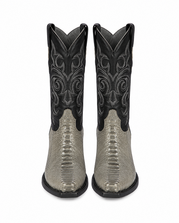 Botas de Avestruz Pata Horma Punta Recortada