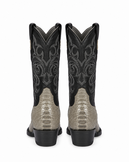 Botas de Avestruz Pata Horma Punta Recortada