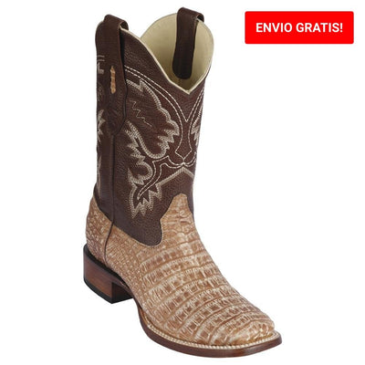 Botas Cuadrada de Cocodrilo Caiman Panza Sahara 1 LAB-8228232-060  - from alligatorwarehouse.com