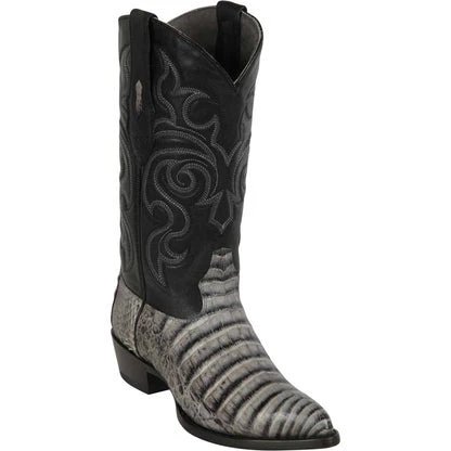 Botas de Cocodrilo Caiman Panza Horma Puntal Color Gris LAB-998233 1 LAB-998233-060  - from alligatorwarehouse.com