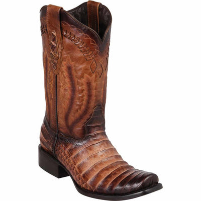 Botas de Cocodrilo Grabado Horma Dubai Cuadrada Color Cognac 1   - from alligatorwarehouse.com