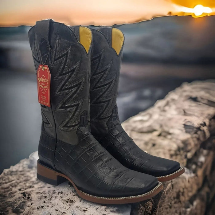 Botas de Cocodrilo Grabado Horma Rodeo Cuadrada