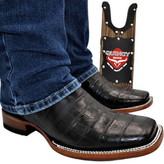 Botas de Cocodrilo Grabado Horma Rodeo Cuadrada