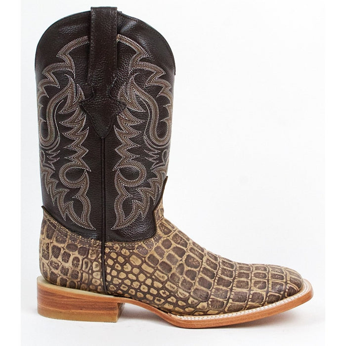 Botas de Cocodrilo Grabado Horma Rodeo Cuadrada