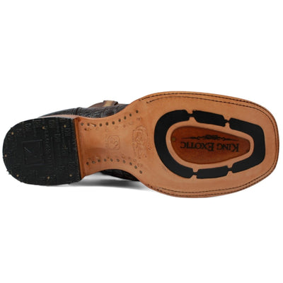 Botas de Cola de Cocodrilo Punta Rodeo Cuadrada Color Cafe LAB-48220116 7 LAB-48220116-060  - from alligatorwarehouse.com