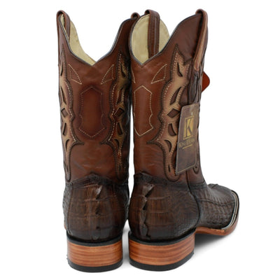 Botas de Cola de Cocodrilo Punta Rodeo Cuadrada Color Cafe LAB-48220116 3 LAB-48220116-060  - from alligatorwarehouse.com