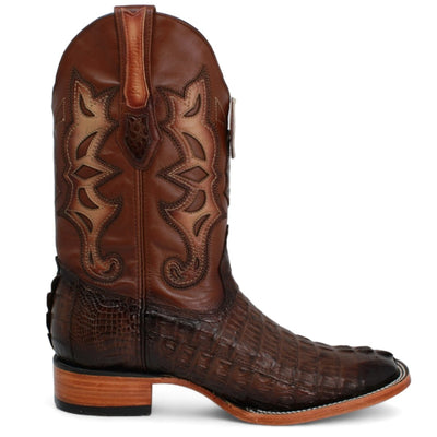 Botas de Cola de Cocodrilo Punta Rodeo Cuadrada Color Cafe LAB-48220116 6 LAB-48220116-060  - from alligatorwarehouse.com