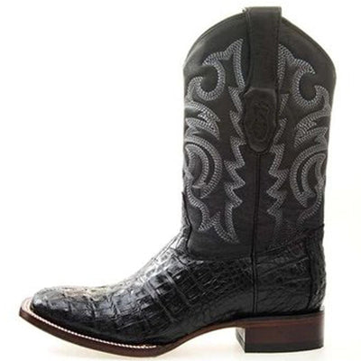 Botas de Cola de Cocodrilo Punta Rodeo Cuadrada Color Negro 2 LAB-48220105-060  - from alligatorwarehouse.com