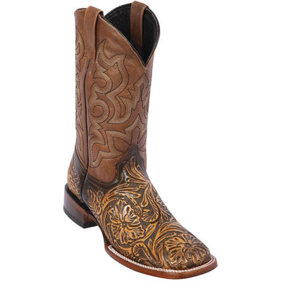 Botas de Cuero Cincelada Horma Rodeo Cuadrada 1   - from alligatorwarehouse.com