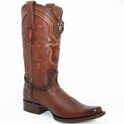 Botas de Cuero Original Punta Europea Color Cafe 4 LAB-762716-060  - from alligatorwarehouse.com