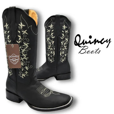 Botas de Cuero con Flores para Mujer en Horma Rodeo 6   - from alligatorwarehouse.com