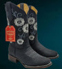 Botas de Cuero con Flores para Mujer en Horma Rodeo 4   - from alligatorwarehouse.com