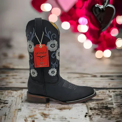 Botas de Cuero con Flores para Mujer en Horma Rodeo 3   - from alligatorwarehouse.com